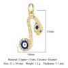 1 Piece Copper Zircon 18K Gold Plated Eye