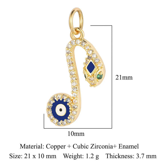 1 Piece Copper Zircon 18K Gold Plated Eye