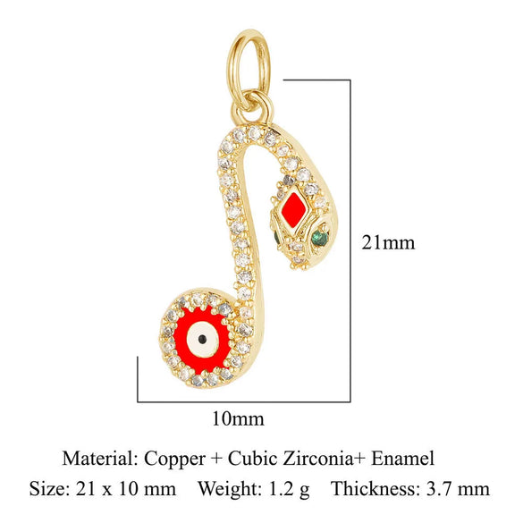 1 Piece Copper Zircon 18K Gold Plated Eye