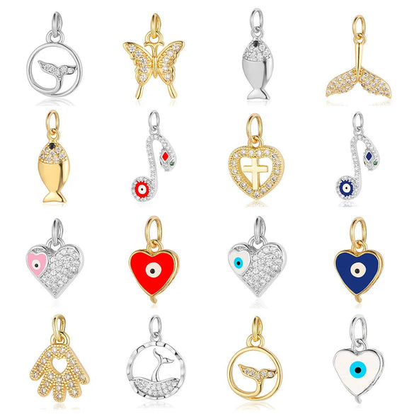 1 Piece Copper Zircon 18K Gold Plated Eye