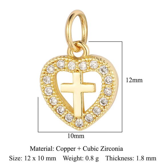 1 Piece Copper Zircon 18K Gold Plated Eye