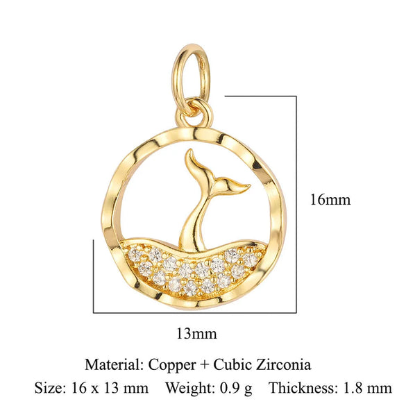 1 Piece Copper Zircon 18K Gold Plated Eye