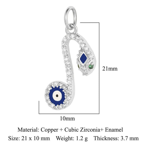 1 Piece Copper Zircon 18K Gold Plated Eye