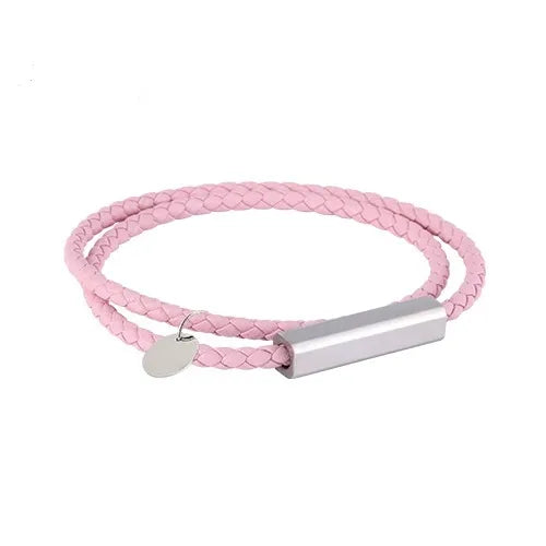 Streetwear Geometric 304 Stainless Steel Microfiber Leather Plating Unisex Bracelets Men Cord & Leather Bracelets