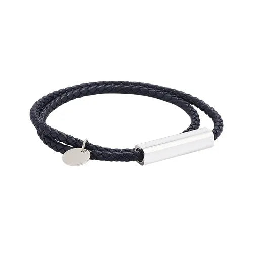 Streetwear Geometric 304 Stainless Steel Microfiber Leather Plating Unisex Bracelets Men Cord & Leather Bracelets