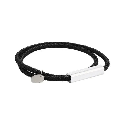 Streetwear Geometric 304 Stainless Steel Microfiber Leather Plating Unisex Bracelets Men Cord & Leather Bracelets