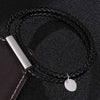 Streetwear Geometric 304 Stainless Steel Microfiber Leather Plating Unisex Bracelets Men Cord & Leather Bracelets