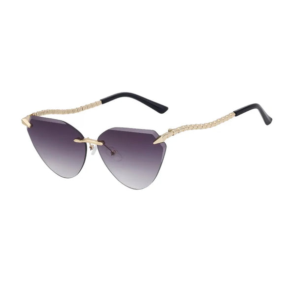 Streetwear Geometric Pc Cat Eye Frameless Women'S Sunglasses