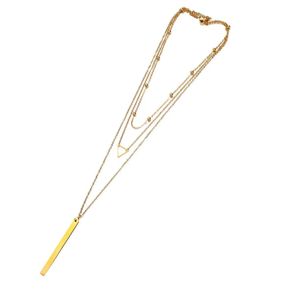 Streetwear Geometric Stainless Steel Layered Necklaces