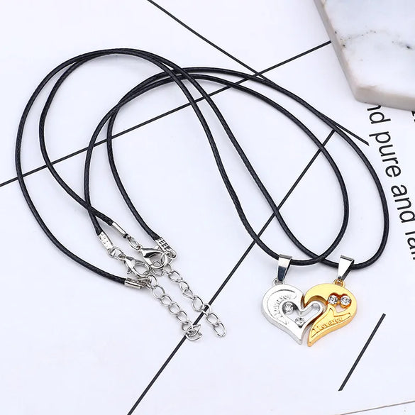Streetwear Heart Shape Stainless Steel Plating Valentine'S Day Couple Pendant Necklace