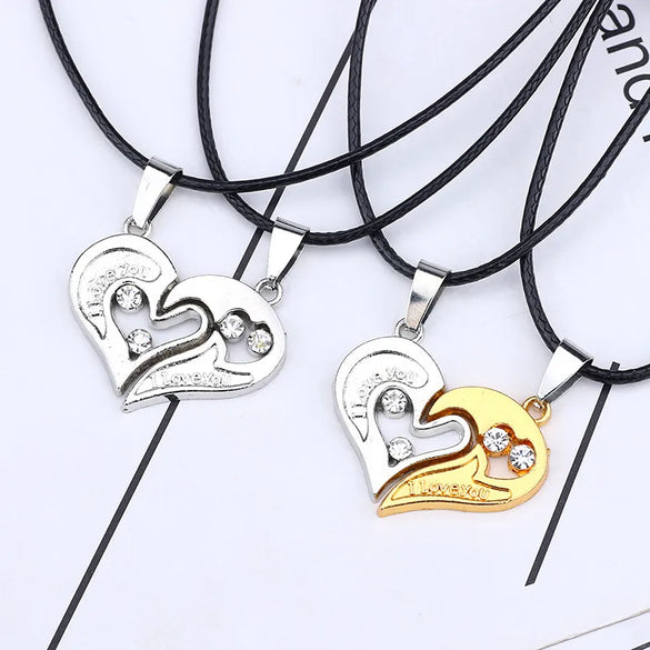Streetwear Heart Shape Stainless Steel Plating Valentine'S Day Couple Pendant Necklace
