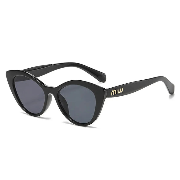 Streetwear Solid Color Ac Cat Eye Full Frame Women'S Sunglasses