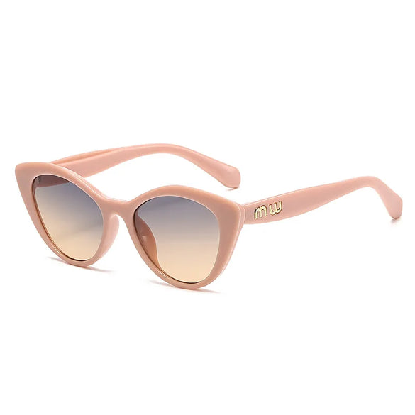 Streetwear Solid Color Ac Cat Eye Full Frame Women'S Sunglasses