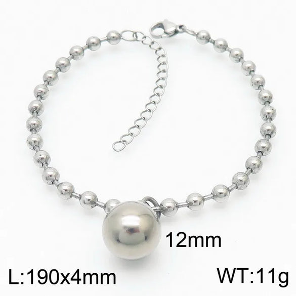 Wholesale Jewelry Streetwear Solid Color Stainless Steel 18K Gold Plated Plating Bracelets Necklace