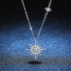 Streetwear Star Sterling Silver Plating Inlay Moissanite Pendant Necklace