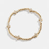 Stretch Rope Copper Full Diamond Zircon Geometric Smiley Flower Star Palm Bead Chain Fashion Cute Telescopic Women's Bracelet