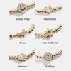 Stretch Rope Copper Full Diamond Zircon Geometric Smiley Flower Star Palm Bead Chain Fashion Cute Telescopic Women's Bracelet