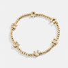 Stretch Rope Copper Full Diamond Zircon Geometric Smiley Flower Star Palm Bead Chain Fashion Cute Telescopic Women's Bracelet