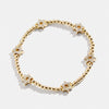 Stretch Rope Copper Full Diamond Zircon Geometric Smiley Flower Star Palm Bead Chain Fashion Cute Telescopic Women's Bracelet