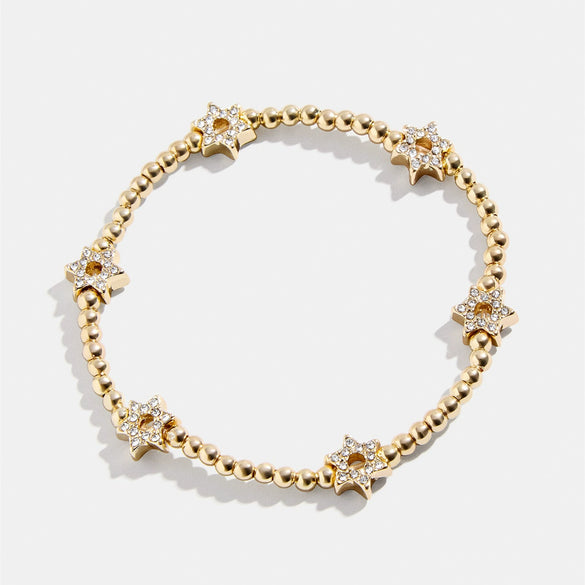 Stretch Rope Copper Full Diamond Zircon Geometric Smiley Flower Star Palm Bead Chain Fashion Cute Telescopic Women's Bracelet