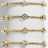 Stretch Rope Copper Full Diamond Zircon Geometric Smiley Flower Star Palm Bead Chain Fashion Cute Telescopic Women's Bracelet