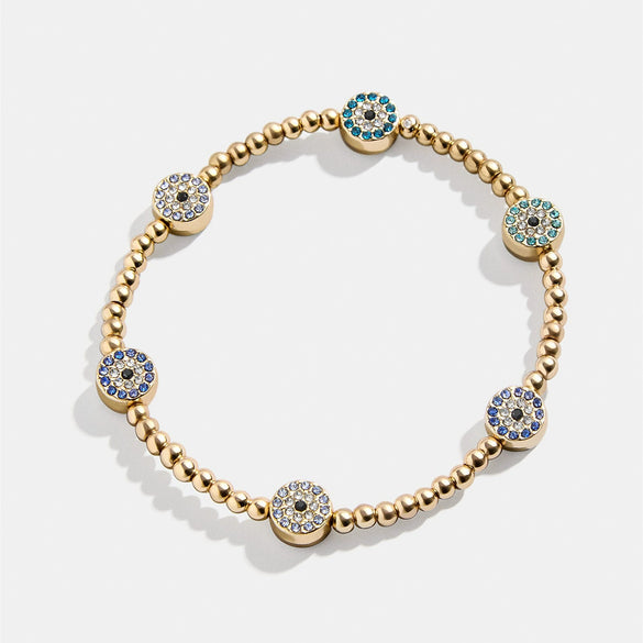 Stretch Rope Copper Full Diamond Zircon Geometric Smiley Flower Star Palm Bead Chain Fashion Cute Telescopic Women's Bracelet
