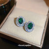 Stud Earrings Copper Inlaid Zircon Geometric Style For Women
