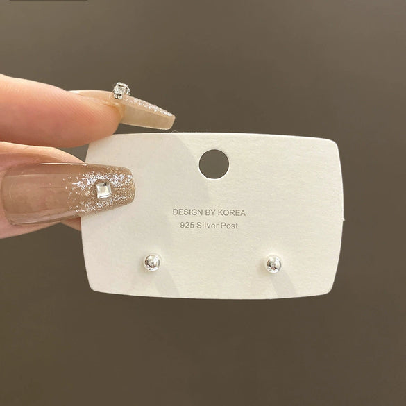 Stud Earrings Copper S925 Silver Geometric Electroplated For Women