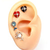 Stud Earrings Copper Sweet Cool Style Heart Shape Star Electroplated