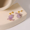 Stud Earrings Crystal Geometric Handmade Simple Natural For Women