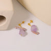 Stud Earrings Crystal Geometric Handmade Simple Natural For Women