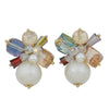 Stud Earrings Crystal Zircon Plastic Pearl Geometric Retro Handmade Women's