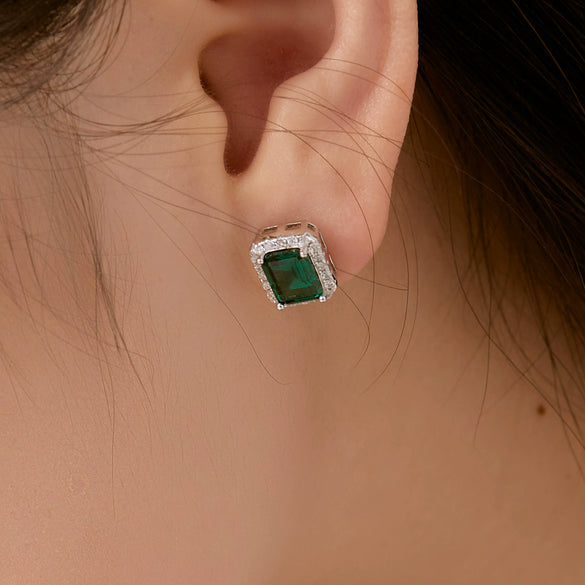 Stud Earrings S925 Sterling Silver Geometric Light Luxury Style Electroplated For Women