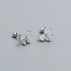 Stud Earrings 925 Silver Bow Ins Style Electroplated For Women