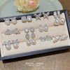 Stud Earrings 225 Silver Copper Zirconia Heart Bow Star Light Luxury Style For Women