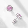 Stud Earrings 925 Silver Geometric Light Luxury Color Zirconium