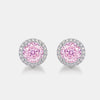 Stud Earrings 925 Silver Geometric Light Luxury Color Zirconium
