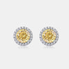 Stud Earrings 925 Silver Geometric Light Luxury Color Zirconium