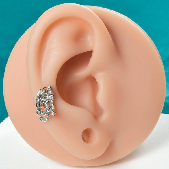 Stud Earrings Stainless Steel Butterfly Geometric Flower Insect Diamond