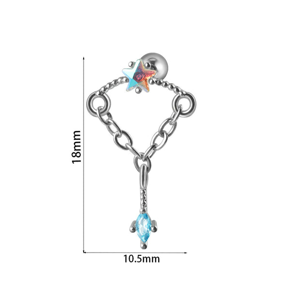Stud Earrings Stainless Steel Butterfly Geometric Flower Insect Diamond
