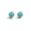 Stud Earrings Stainless Steel Natural Stone Geometric Electroplating