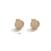 Stud Earrings Stainless Steel Natural Stone Geometric Electroplating
