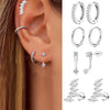 Stud Earrings Stainless Steel Star Shape Emerald Zircon For Women