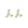 Stud Earrings Stainless Steel Star Shape Emerald Zircon For Women