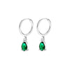 Stud Earrings Stainless Steel Star Shape Emerald Zircon For Women