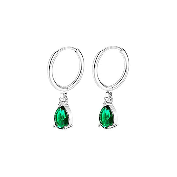 Stud Earrings Stainless Steel Star Shape Emerald Zircon For Women