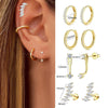 Stud Earrings Stainless Steel Star Shape Emerald Zircon For Women
