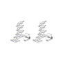 Stud Earrings Stainless Steel Star Shape Emerald Zircon For Women