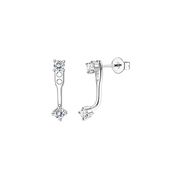 Stud Earrings Stainless Steel Star Shape Emerald Zircon For Women