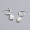 Stud Earrings 925 Sterling Silver Baroque Freshwater Pearl Geometric Electroplated